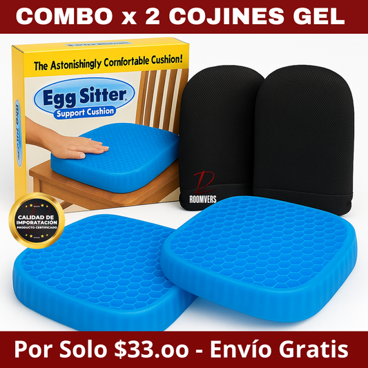 Cojín Ortopédico de Gel – Mejora el Dolor de Espalda y Cóccix, ideal si pasas muchas horas sentado + Funda Últimas unidades ✅