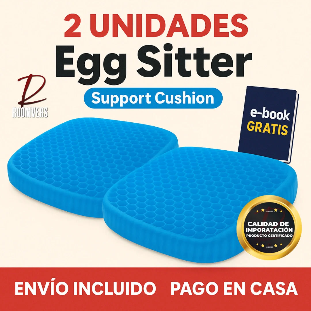 Cojín Ortopédico de Gel – Mejora el Dolor de Espalda y Cóccix, ideal si pasas muchas horas sentado + Funda Últimas unidades ✅