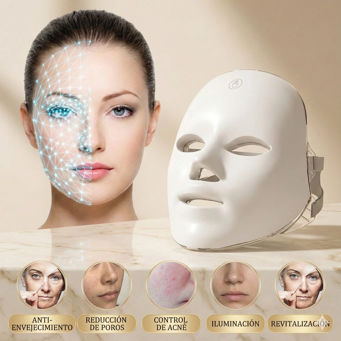 No más Rostro Cansado, ni con Imperfecciones. DermaLuxe 7™ Led. Es como un spa en casa, con resultados visibles. 40% OFF Solo Hoy.