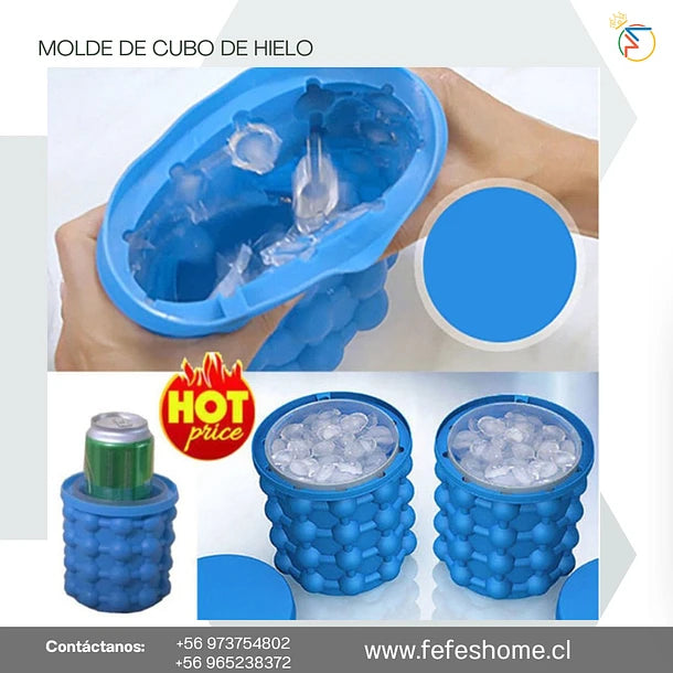 ¡Despídete del desorden y disfruta todo bien frio ❄️ Molde de Hielo 2 en 1 con Tapa. Multifuncional, portátil y efectivo 50% hoy