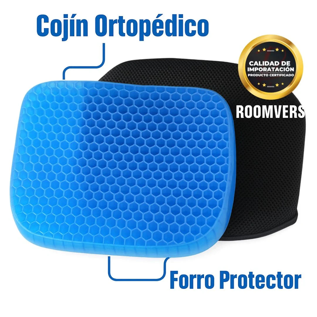 Cojín Ortopédico de Gel – Mejora el Dolor de Espalda y Cóccix, ideal si pasas muchas horas sentado + Funda Últimas unidades ✅